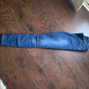 Medium blue skinny low jeans